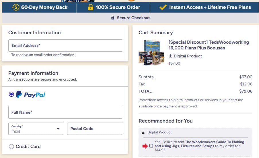tedwoodworking-checkout-page
